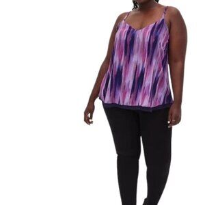 Torrid Womens Sophie Layered Swing Cami Tank Purple Watercolor Stripe Plus 5X